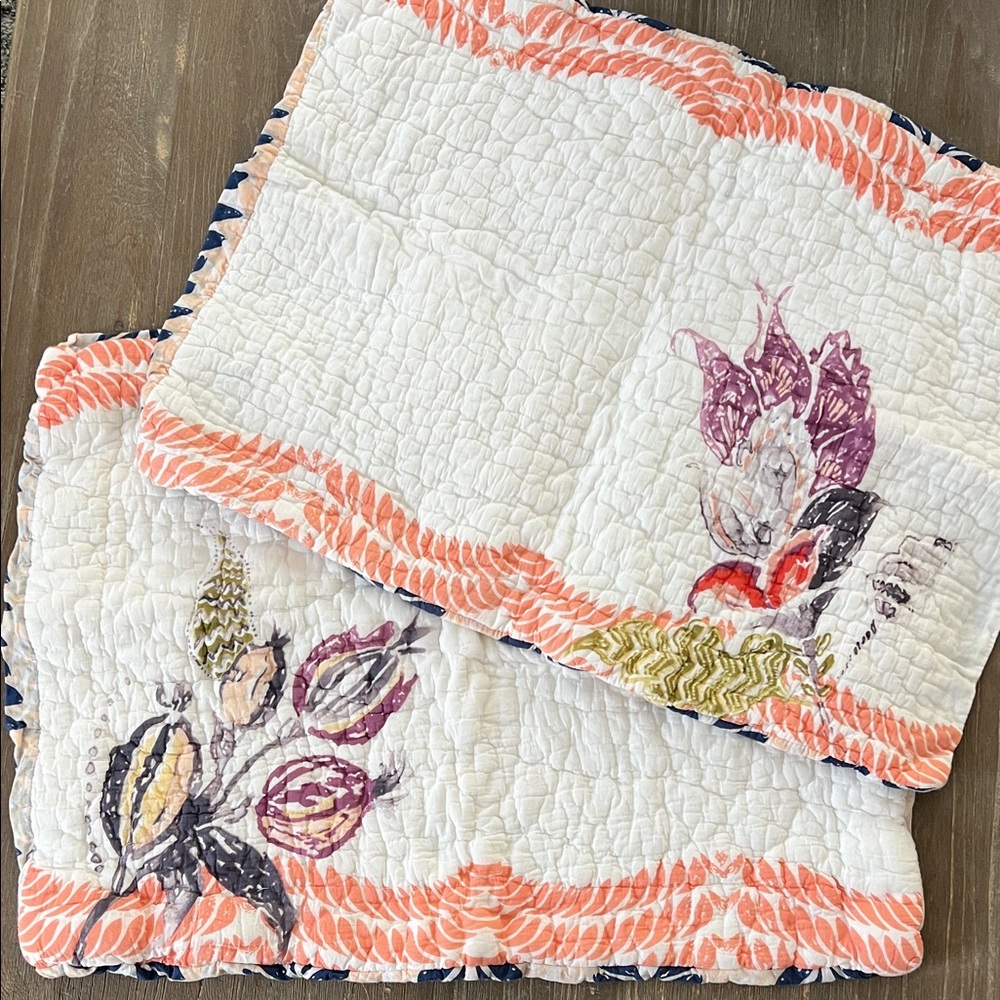 ANTHROPOLOGIE Floral Quilted Shams